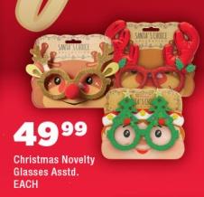 Christmas Novelty Glasses Assorted