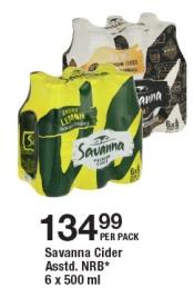 Savanna Cider Assorted NRB 6 x 500 ml 