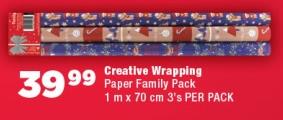 Creative Wrapping Paper Family Pack 1 m x 70 cm 3's