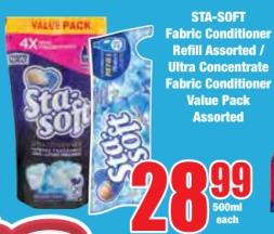 STA-SOFT Fabric Conditioner Refill Assorted / Ultra Concentrate Fabric Conditioner Value Pack Assorted 500ml 