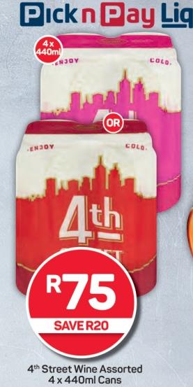 4th Street Wine Assorted 4 x 440ml Cans