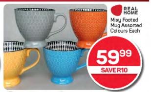 REAL HOME Mixy Footed Mug Assorted Colours Each