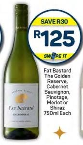 Fat Bastard The Golden Reserve, Cabernet Sauvignon, Pinotage, Merlot or Shiraz 750 ml Each