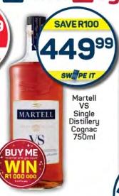 Martell VS Single Distillery Cognac 750 ml