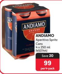 ANDIAMO Aperitivo Spritz Cans 4 x 250 ml