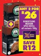 Robertsons Medium Spice Refill all variants 100g