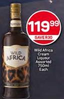 Wild Africa Cream Liqueur Assorted 750 ml Each