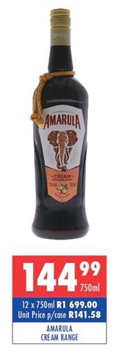 Amarula Cream Range 750 ml