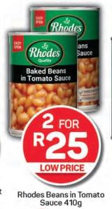 Rhodes Beans in Tomato Sauce 410 gm