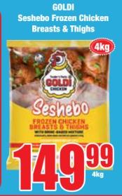 GOLDI Seshebo Frozen Chicken Breasts & Thighs 4 kg