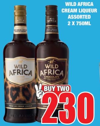 Wild Africa Cream Liqueur Assorted 2 x 750 ML