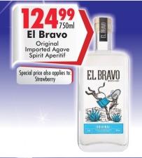 El Bravo Original Imported Agave Spirit Aperitif 750ml