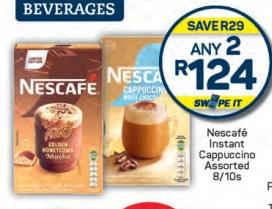 Any 2 Nestle Nescafé Instant Cappuccino Assorted 8/10s