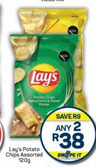 Any 2 Lay's Potato Chips Assorted 120g